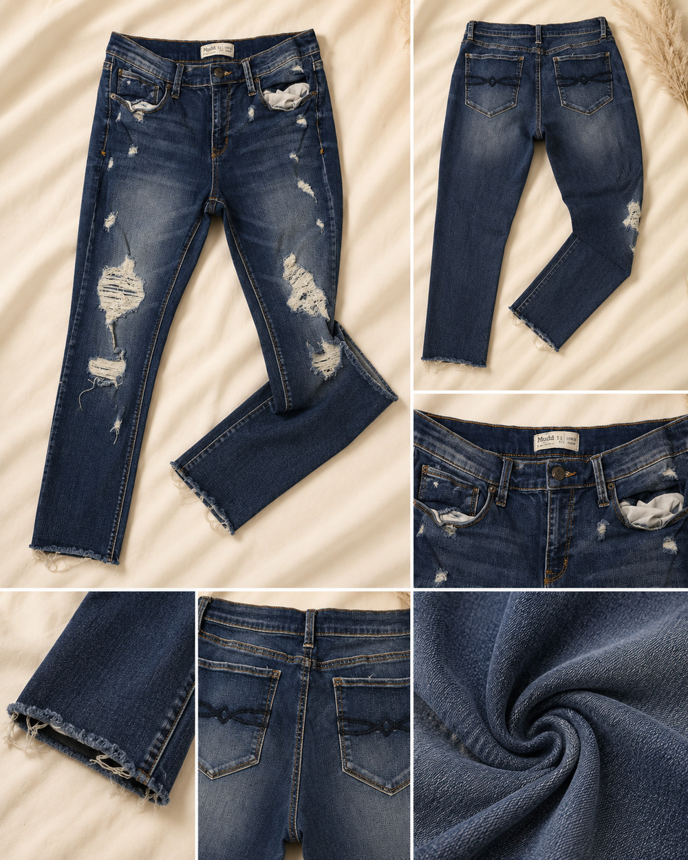 Mudd Size 13 Distressed Skinny Jeans Y2K Grunge Raw Hem Edgy Denim Festival